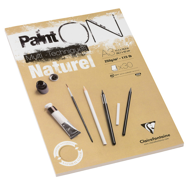 Clairefontaine Paint On Naturel Multitechnik-Papier – naturfarben, rau