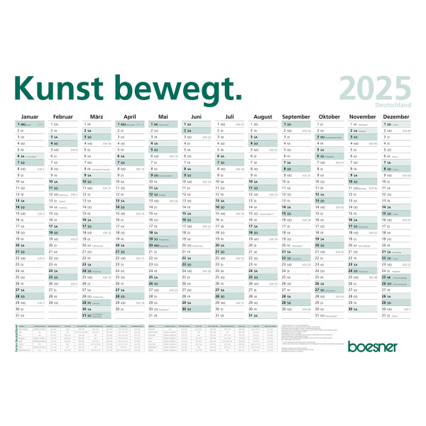 boesner Wandplaner 2025